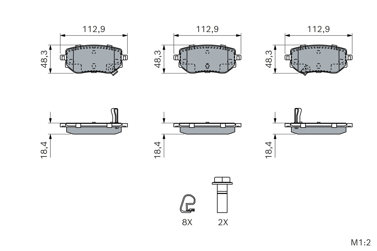 Bosch Remblokkenset, schijfrem 0 986 460 187