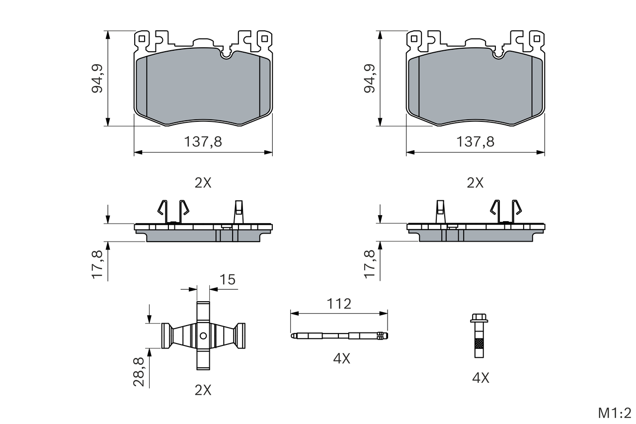 Bosch Remblokkenset, schijfrem 0 986 460 215