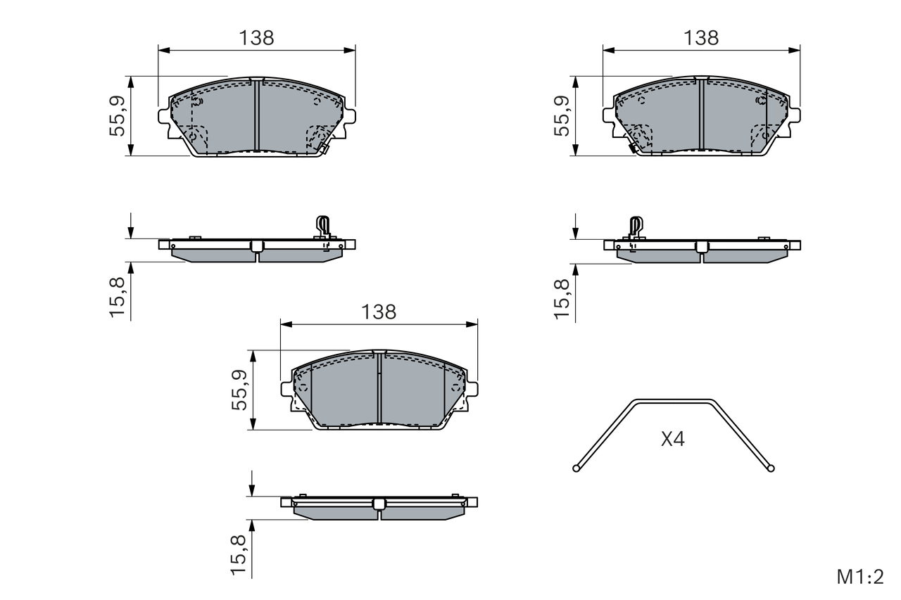 Bosch Remblokkenset, schijfrem 0 986 460 232