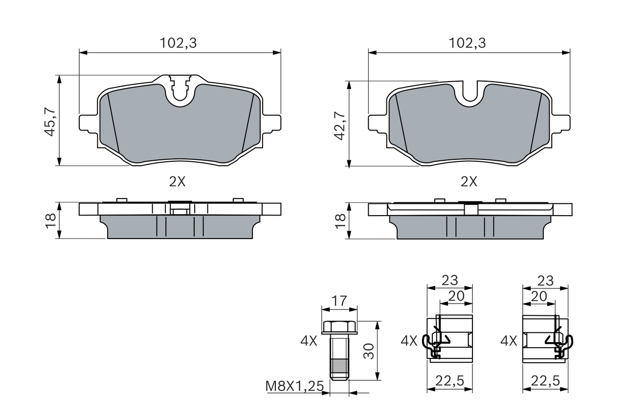 Bosch Remblokkenset, schijfrem 0 986 460 280