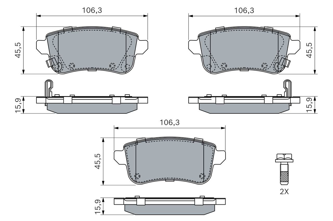 Bosch Remblokkenset, schijfrem 0 986 460 284