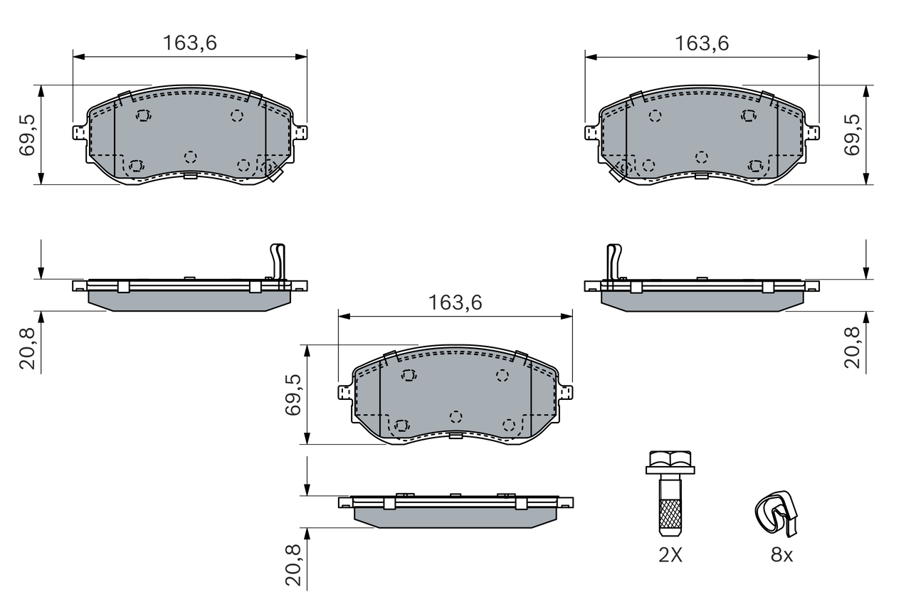 Bosch Remblokkenset, schijfrem 0 986 460 314