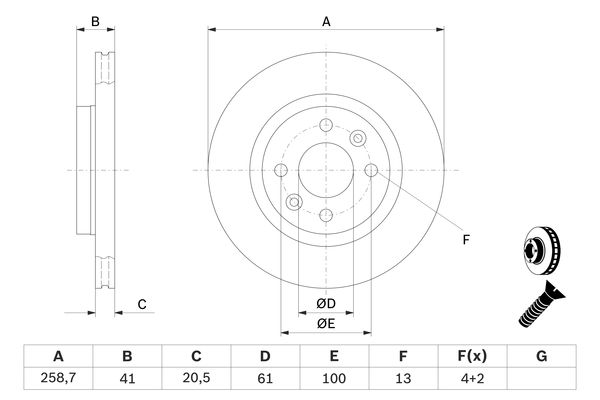 Bosch Remschijven 0 986 479 B21