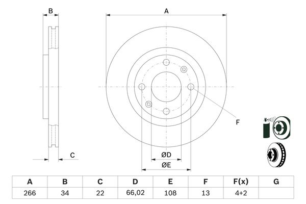 Bosch Remschijven 0 986 478 618