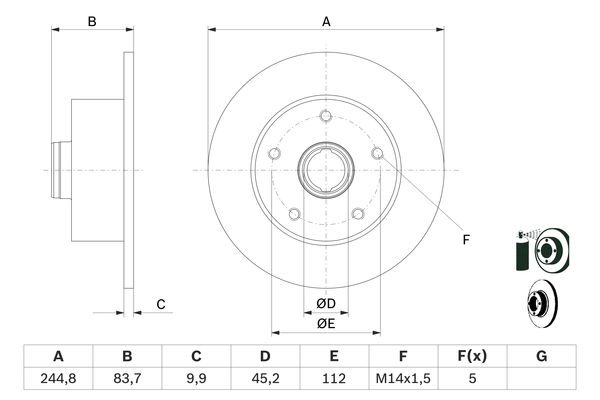 Bosch Remschijven 0 986 479 B48