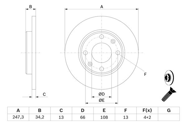 Bosch Remschijven 0 986 479 B55