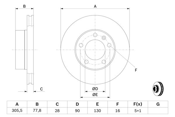 Bosch Remschijven 0 986 479 B59