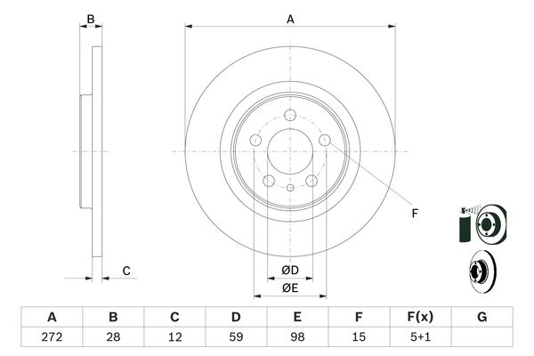 Bosch Remschijven 0 986 479 064