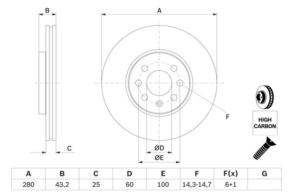 Bosch Remschijven 0 986 479 B68