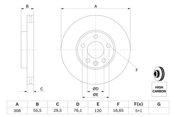 Bosch Remschijven 0 986 479 B88