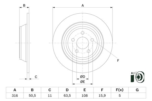 Bosch Remschijven 0 986 479 D47