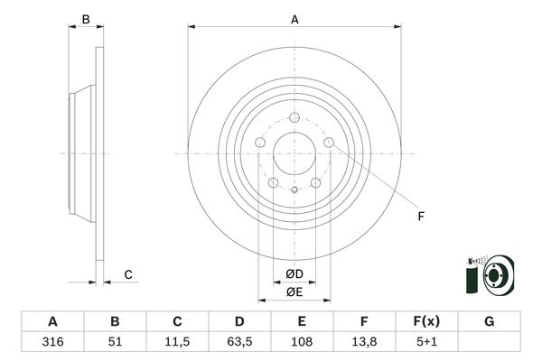 Bosch Remschijven 0 986 479 D86