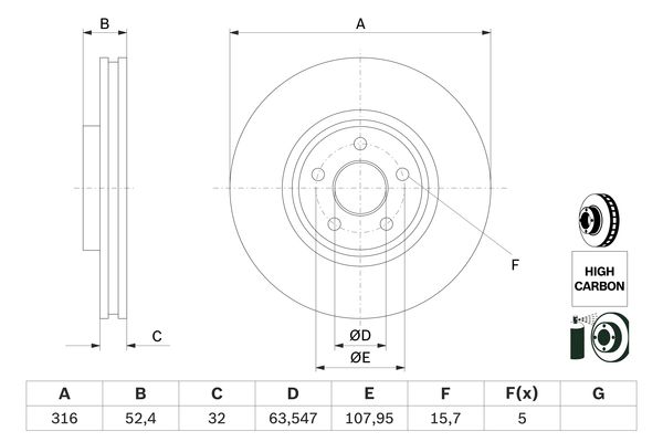 Bosch Remschijven 0 986 479 D88
