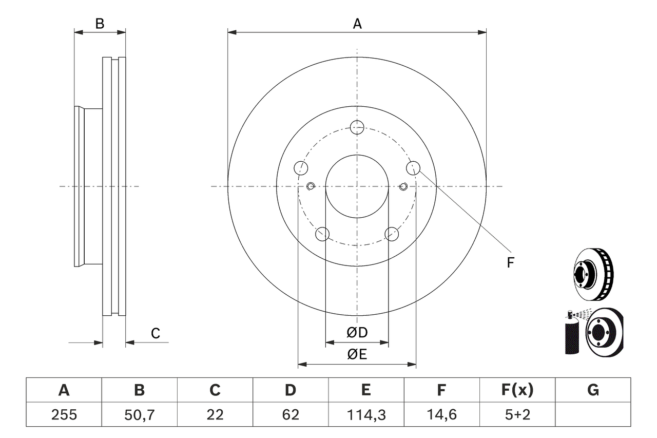 Bosch Remschijf 0 986 479 J02