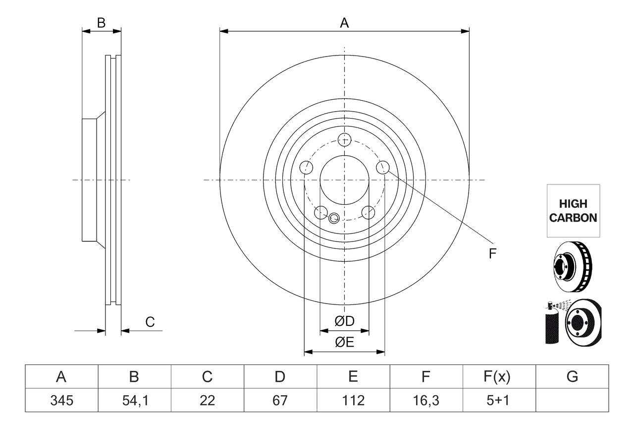 Bosch Remschijf 0 986 479 J51
