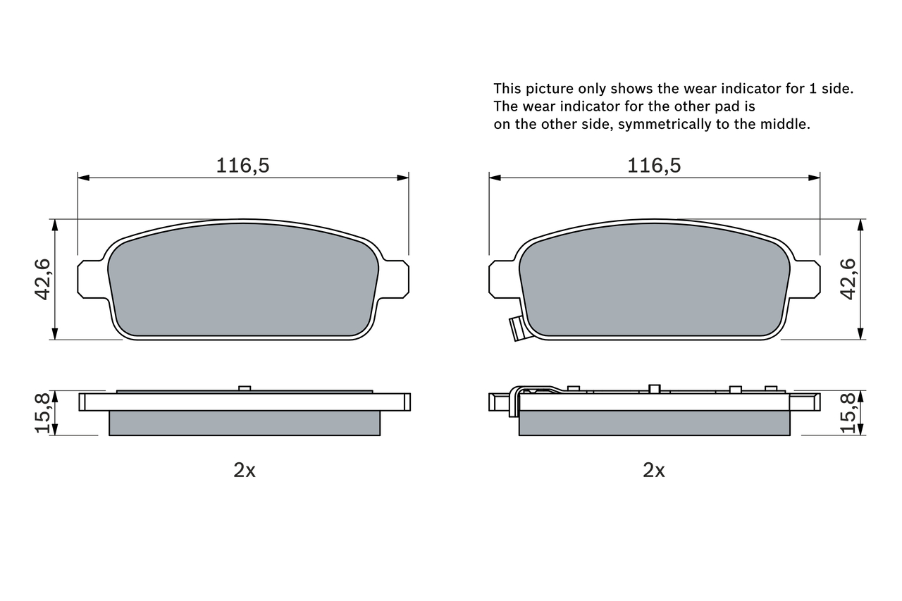 Bosch Remblokkenset, schijfrem 0 986 494 435