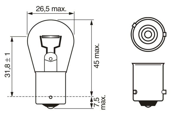 Bosch Gloeilamp, remlicht 1 987 301 018