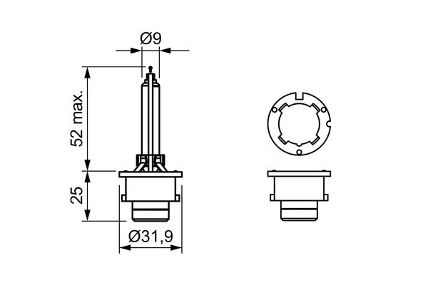 Bosch Gloeilamp, verstraler 1 987 302 906