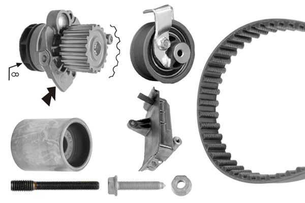 Bosch Distributieriem kit inclusief waterpomp 1 987 946 420