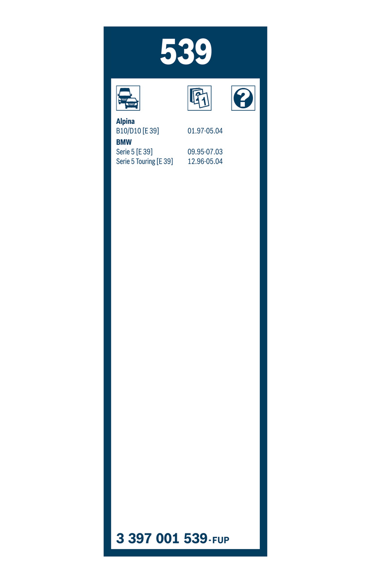 Bosch Ruitenwisserblad 3 397 001 539