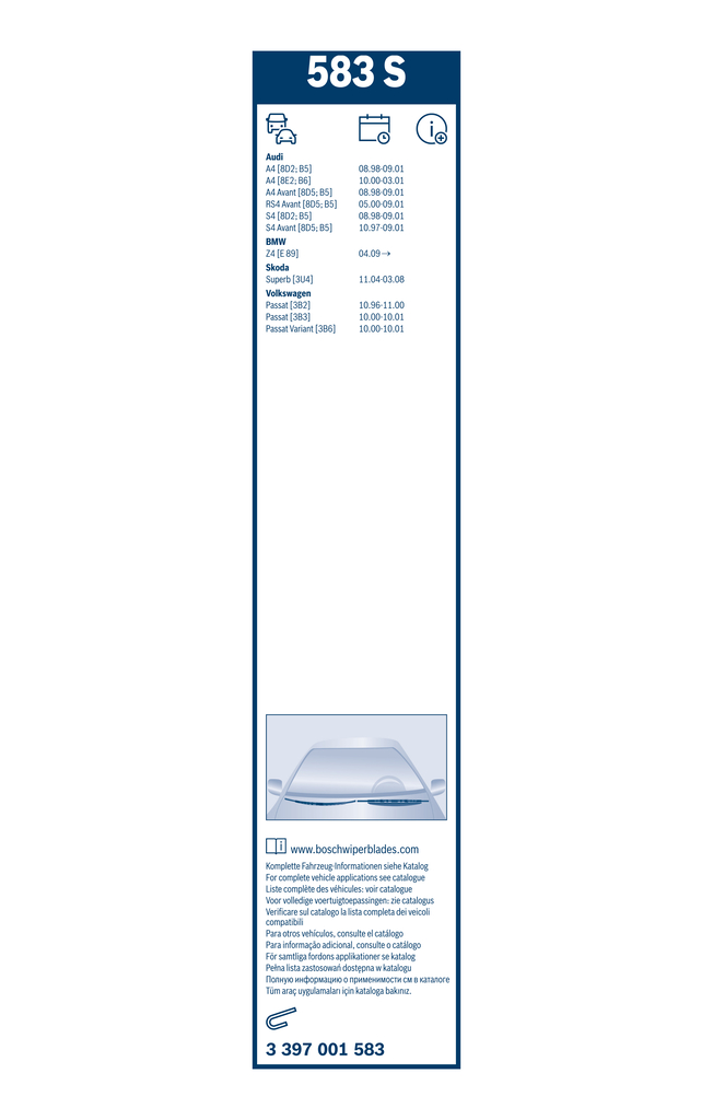 Bosch Ruitenwisserblad 3 397 001 583