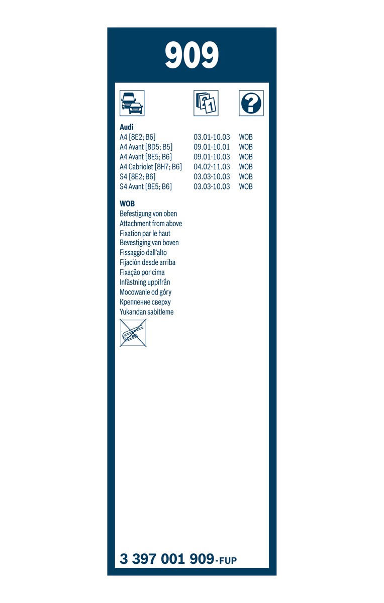 Bosch Ruitenwisserblad 3 397 001 909