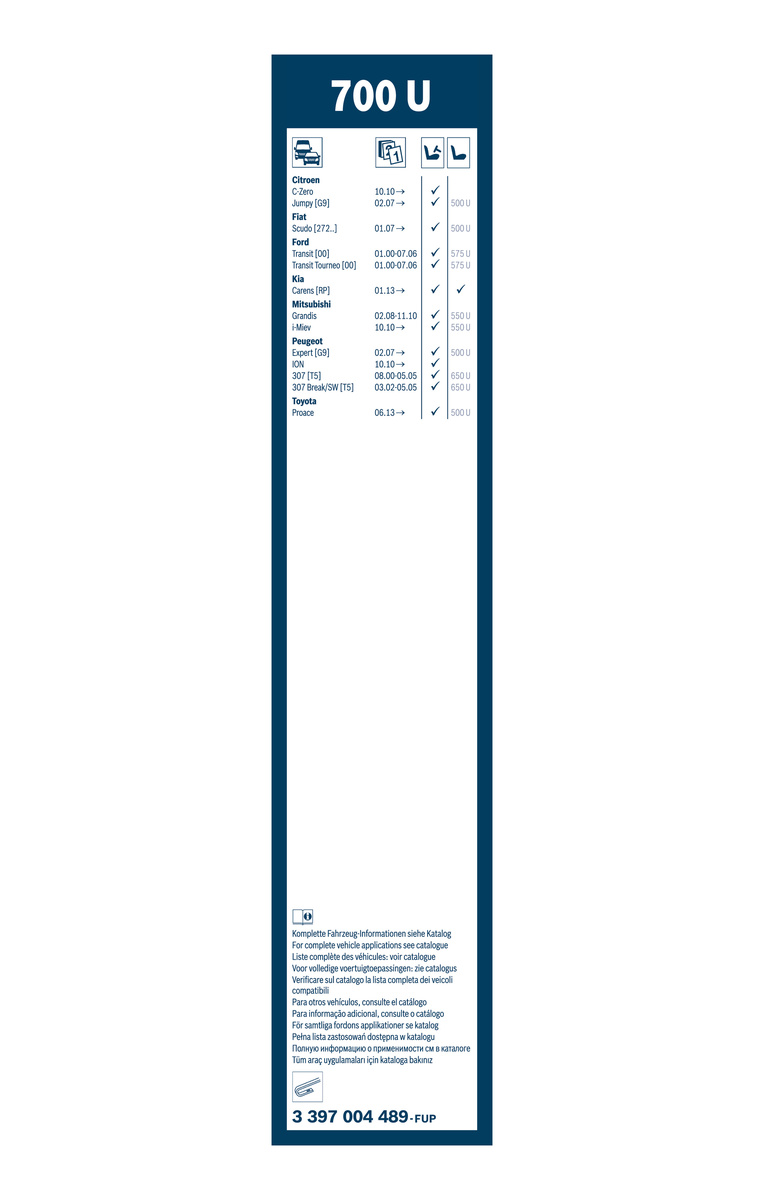 Bosch Ruitenwisserblad 3 397 004 489