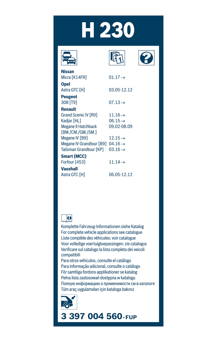 Bosch Ruitenwisserblad 3 397 004 560