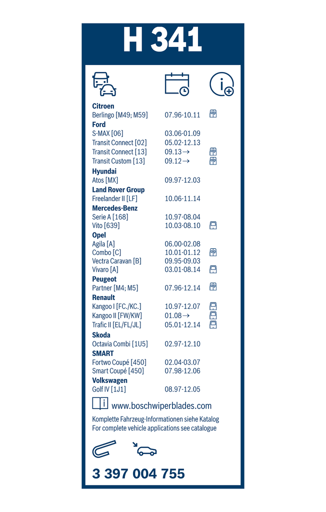 Bosch Ruitenwisserblad 3 397 004 755