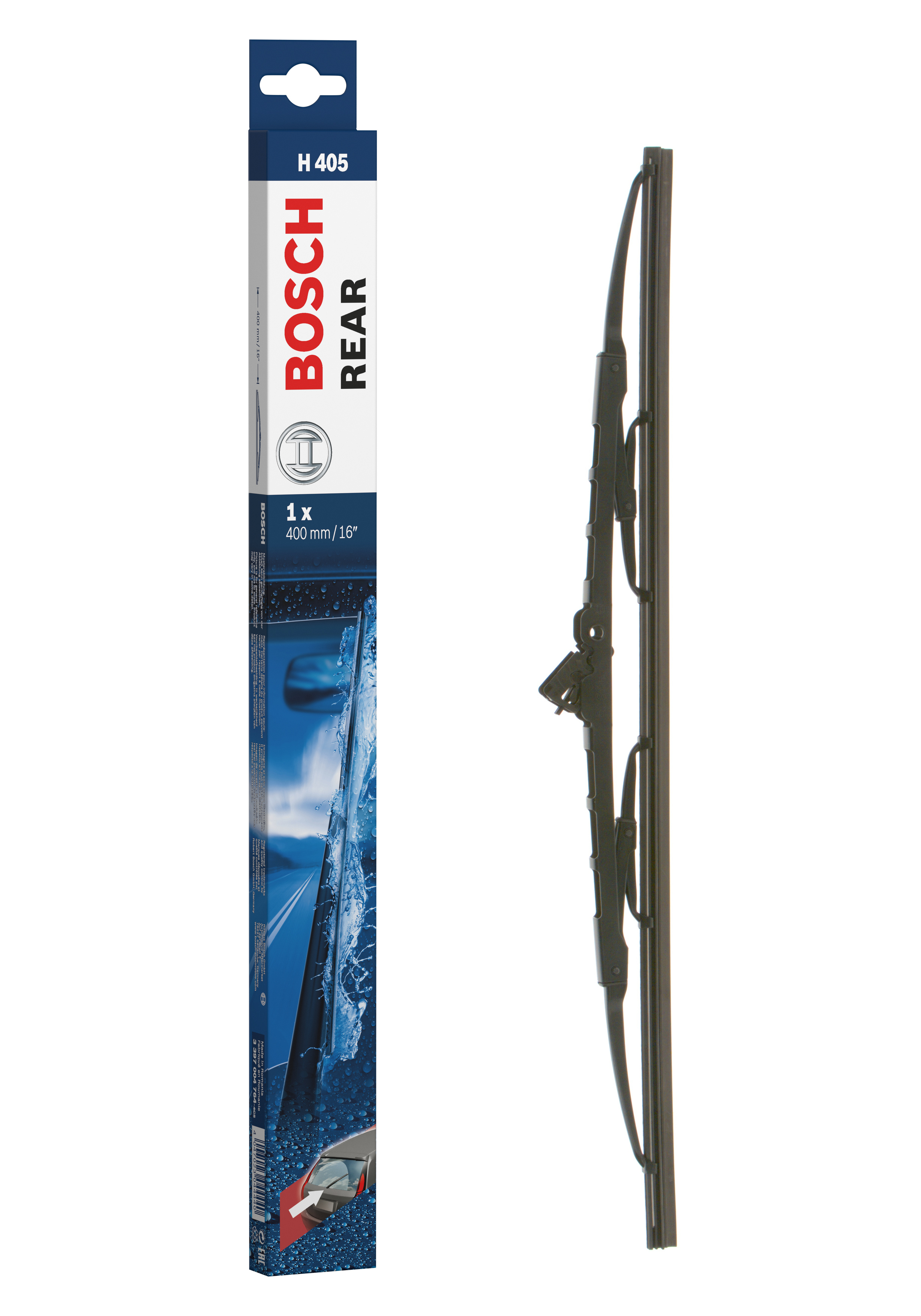 Ruitenwisserblad Bosch 3 397 004 764 - Bosch H405 - Ruitenwisser Rear - Lengte: 380 mm - wisserblad achter