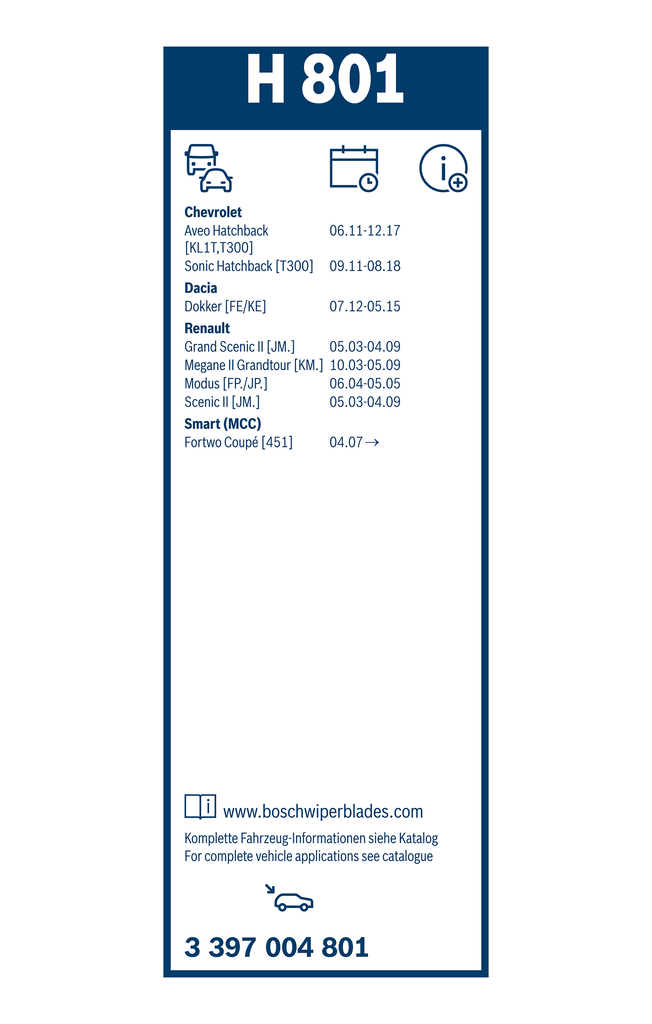 Bosch Ruitenwisserblad 3 397 004 801