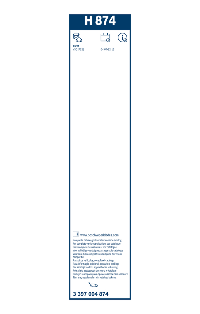 Bosch Ruitenwisserblad 3 397 004 874