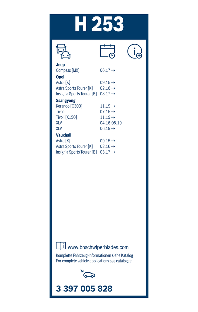Bosch Ruitenwisserblad 3 397 005 828