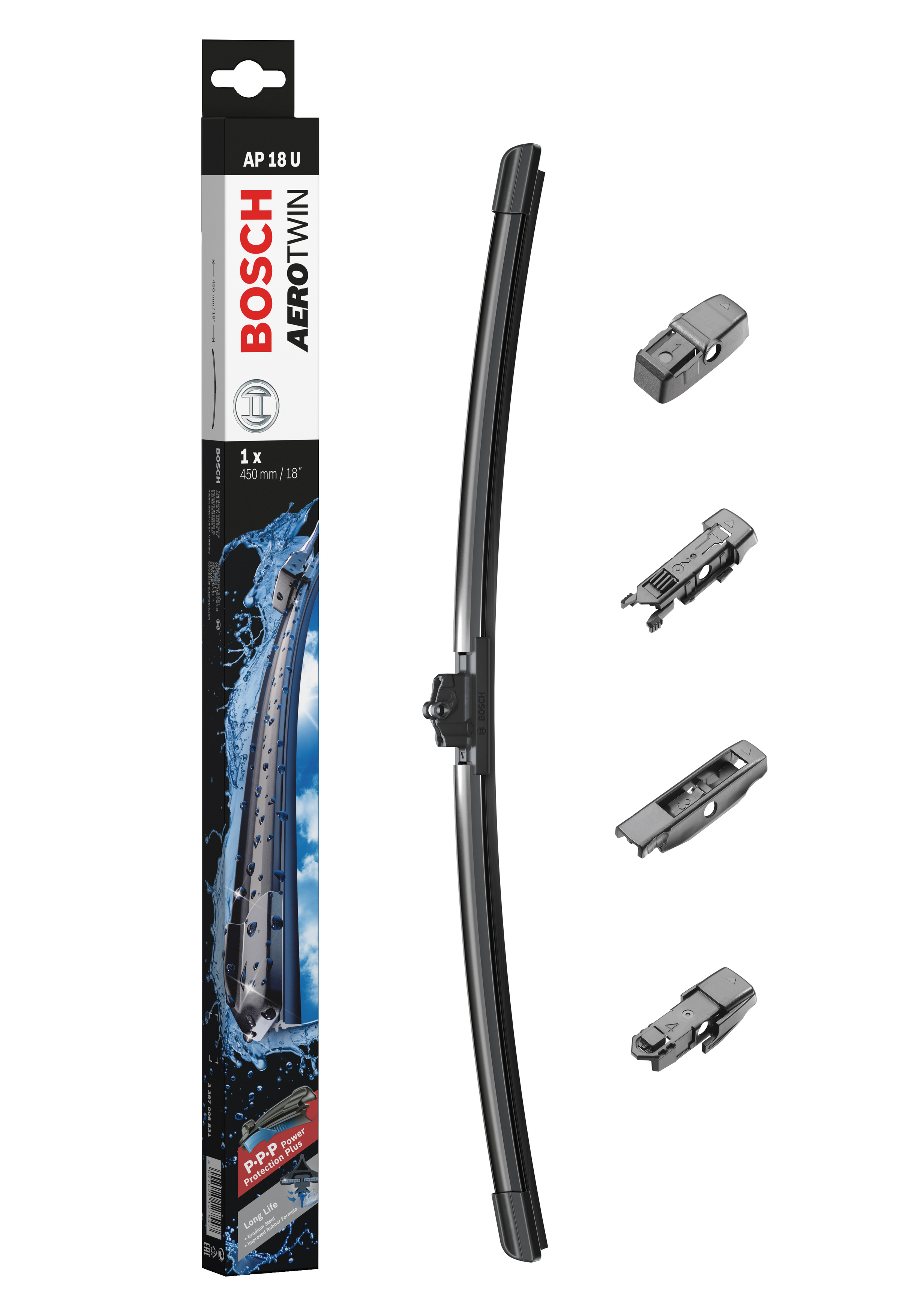 Ruitenwisserblad Bosch 3 397 006 831 - Bosch AP18U - Ruitenwisser Aerotwin - Lengte: 450 mm - enkele wisser voor