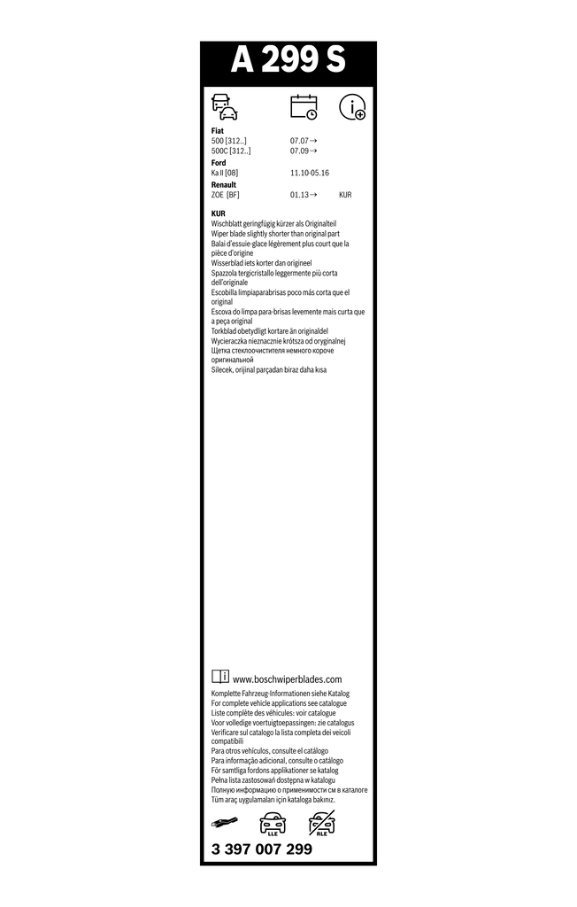 Bosch Ruitenwisserblad 3 397 007 299