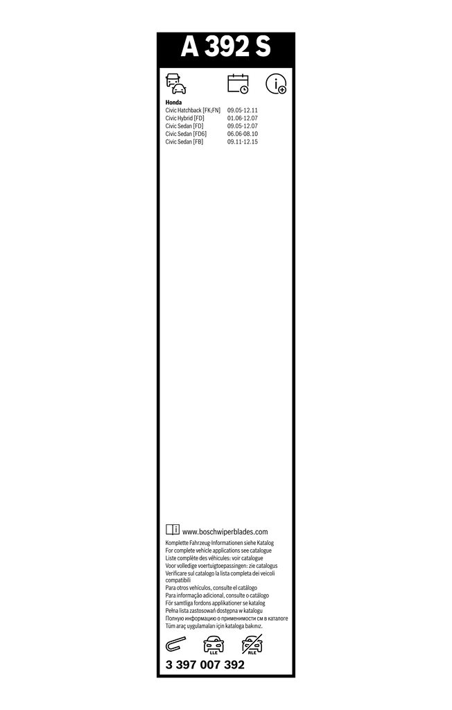 Bosch Ruitenwisserblad 3 397 007 392