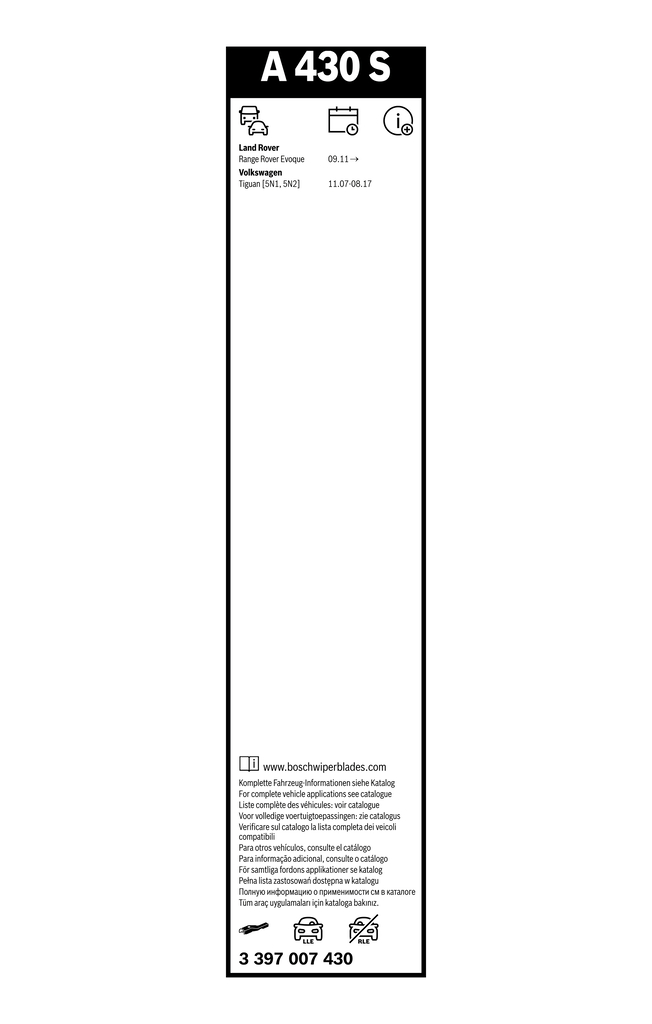Bosch Ruitenwisserblad 3 397 007 430