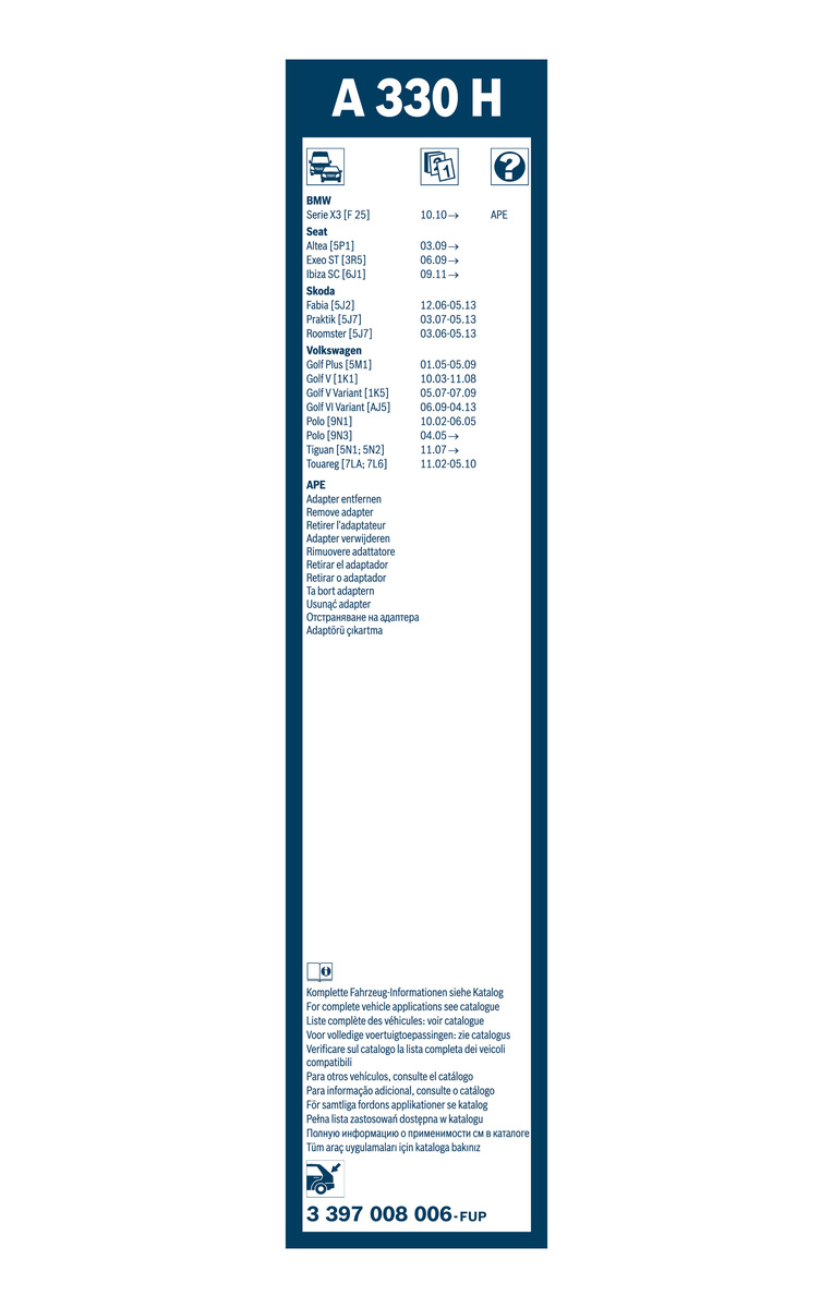 Bosch Ruitenwisserblad 3 397 008 006