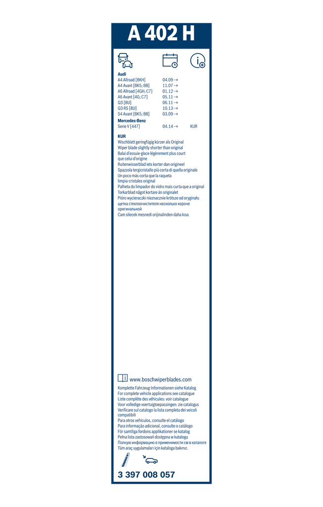 Bosch Ruitenwisserblad 3 397 008 057