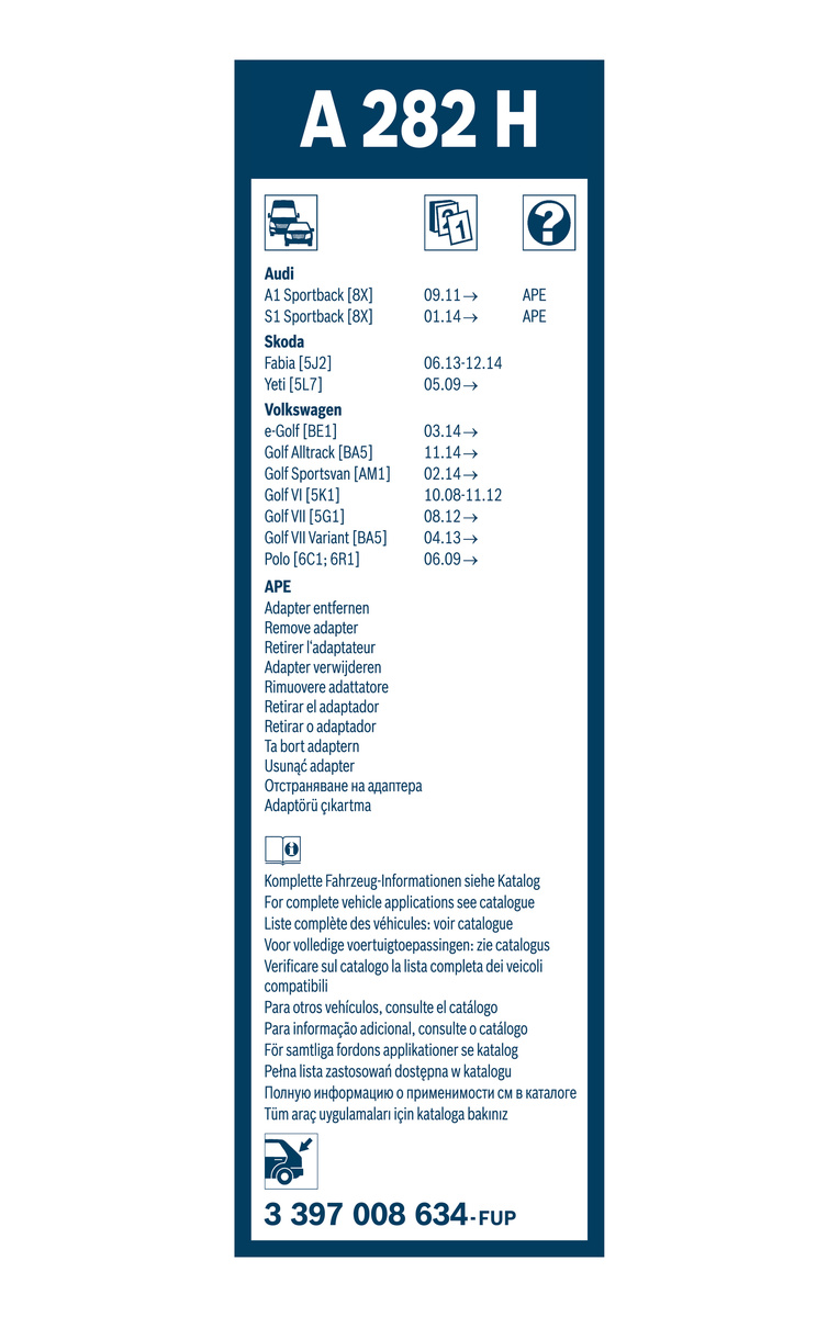 Bosch Ruitenwisserblad 3 397 008 634