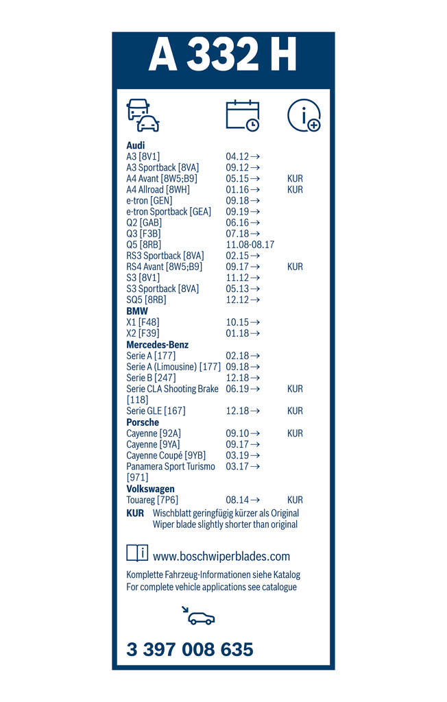 Bosch Ruitenwisserblad 3 397 008 635