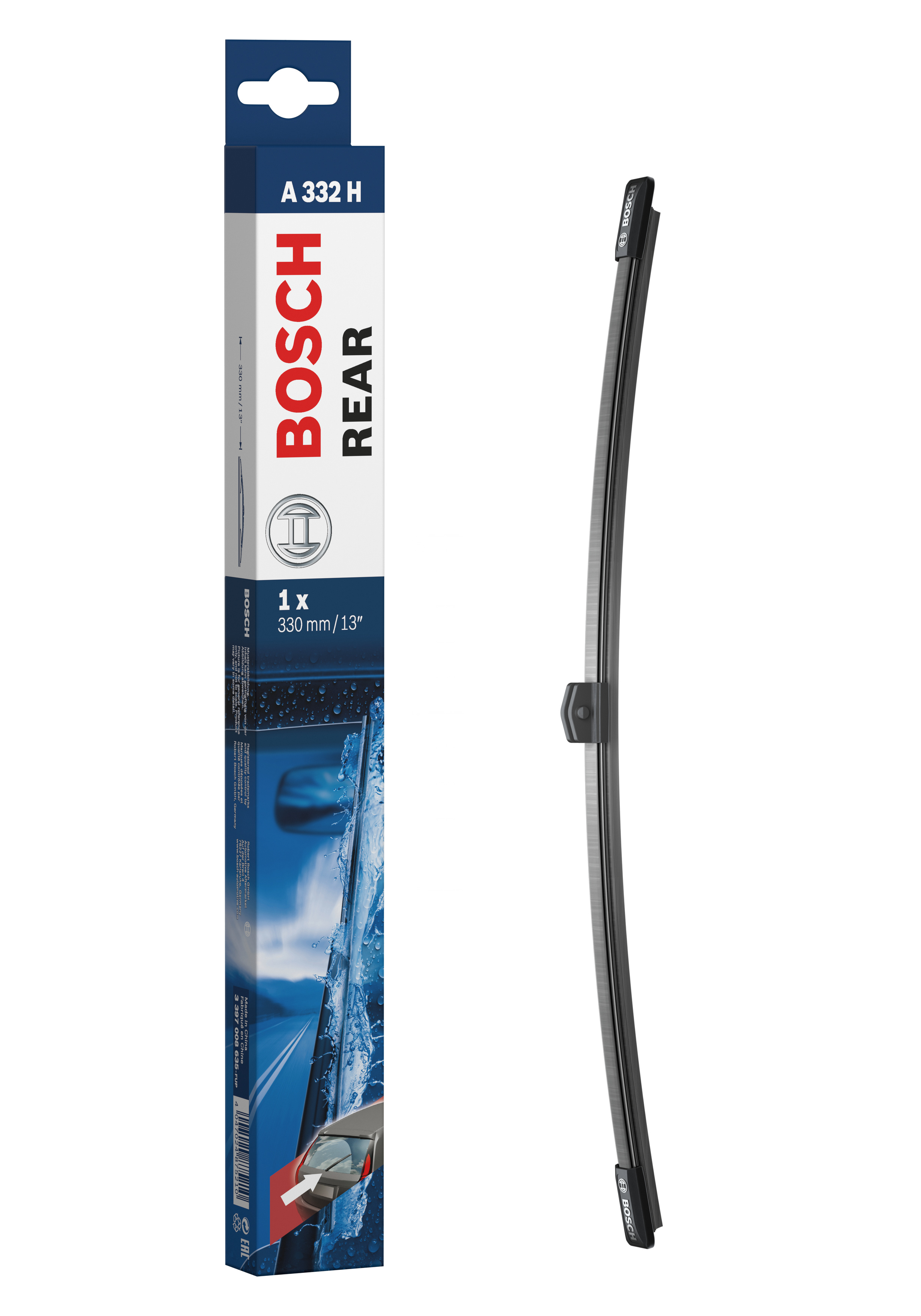 Ruitenwisserblad Bosch 3 397 008 635 - Bosch A332H - Ruitenwisser Rear - Lengte: 330 mm - wisserblad achter