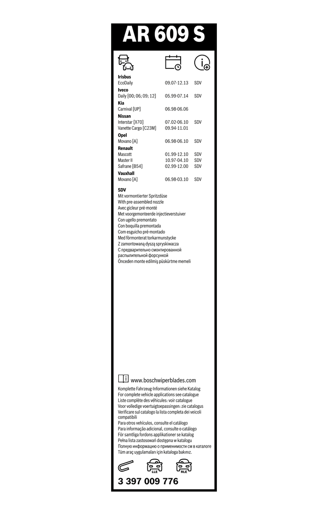 Bosch Ruitenwisserblad 3 397 009 776