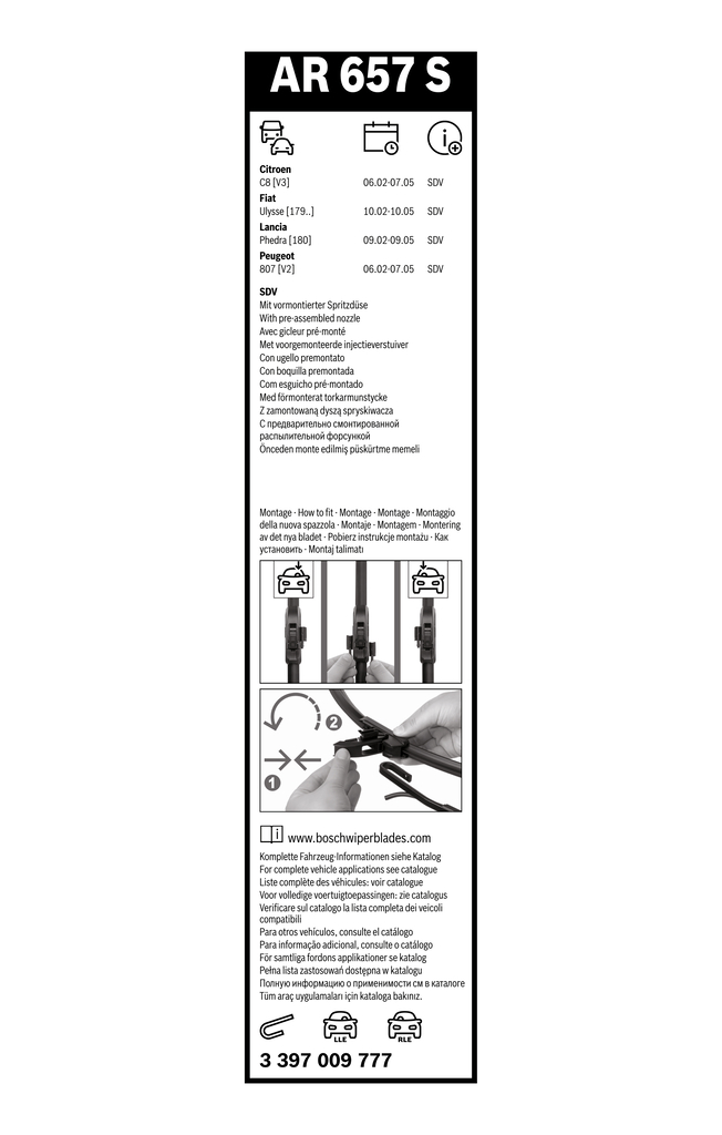 Bosch Ruitenwisserblad 3 397 009 777