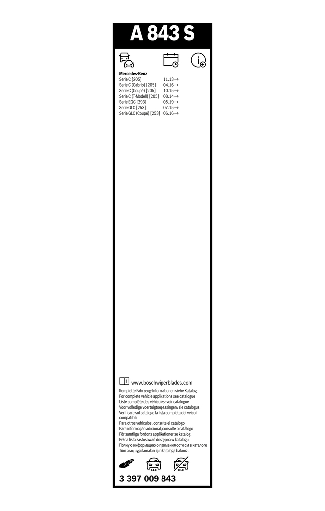 Bosch Ruitenwisserblad 3 397 009 843