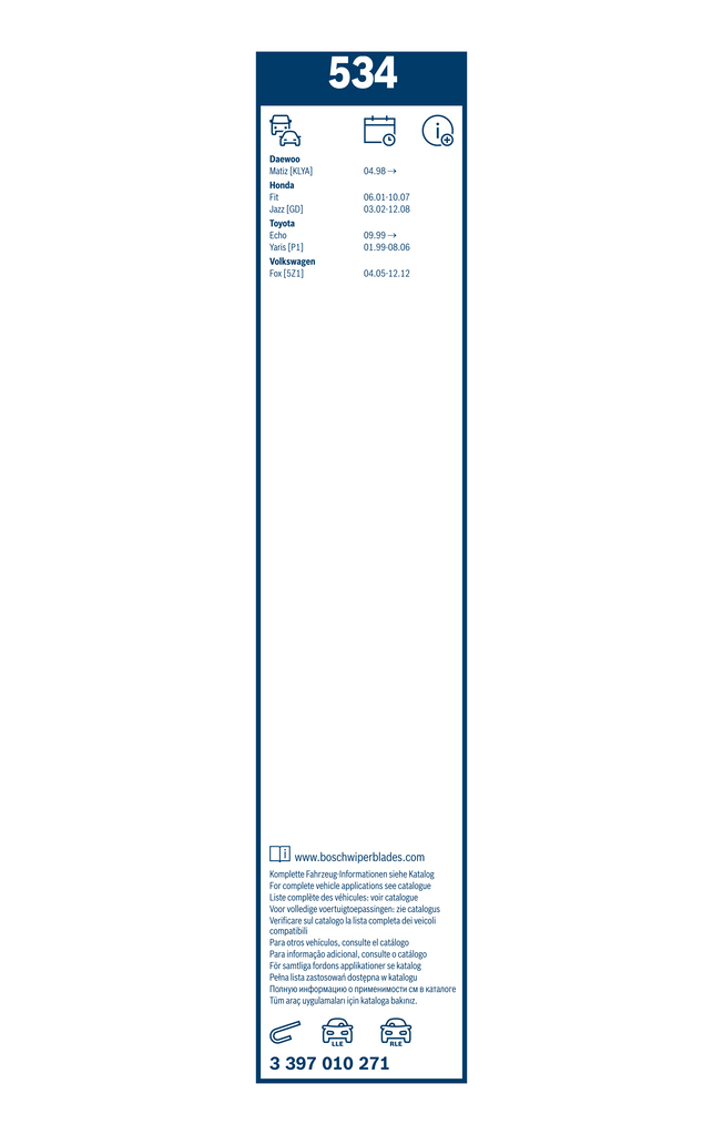 Bosch Ruitenwisserblad 3 397 010 271