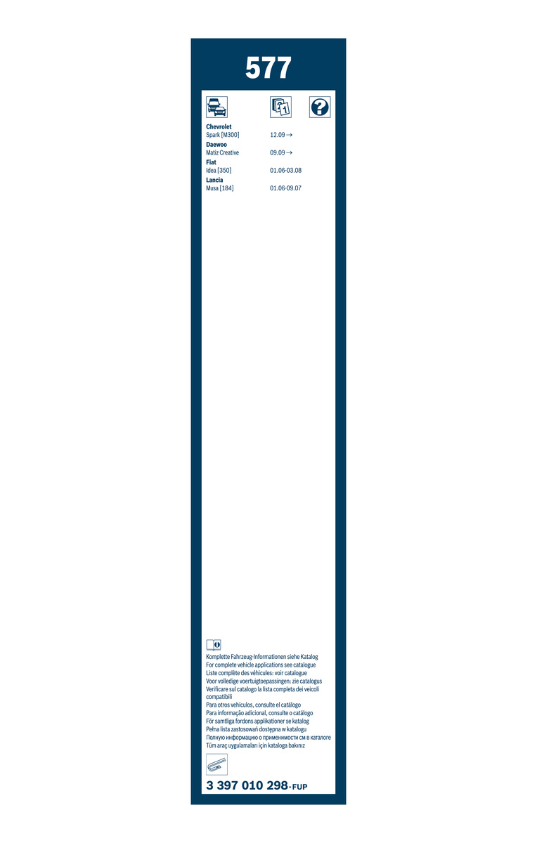 Bosch Ruitenwisserblad 3 397 010 298