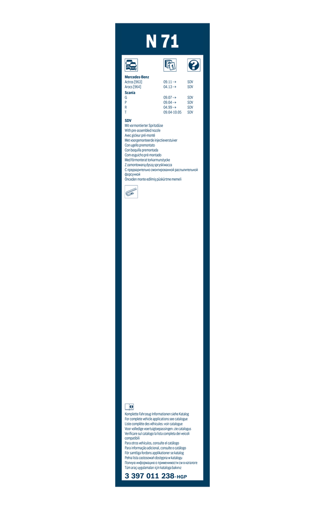 Bosch Ruitenwisserblad 3 397 011 238