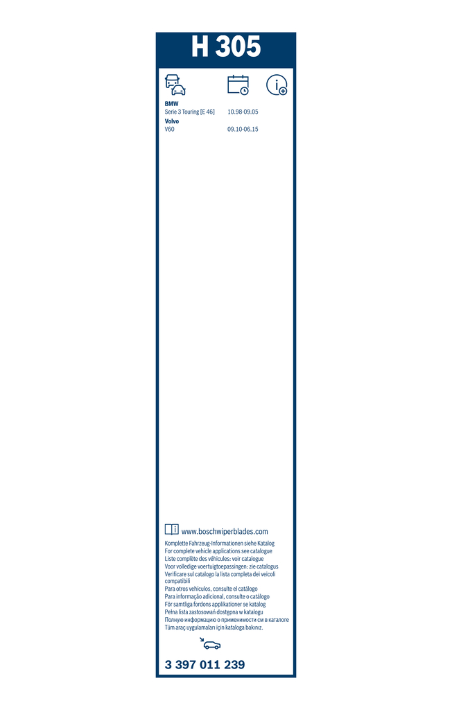 Bosch Ruitenwisserblad 3 397 011 239