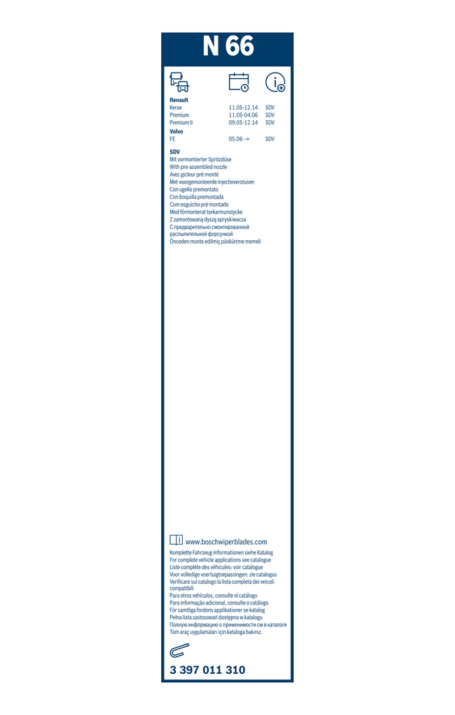 Bosch Ruitenwisserblad 3 397 011 310